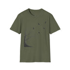 Ravens in Flight Tree T‑Shirt — Minimal Nature Graphic Tee