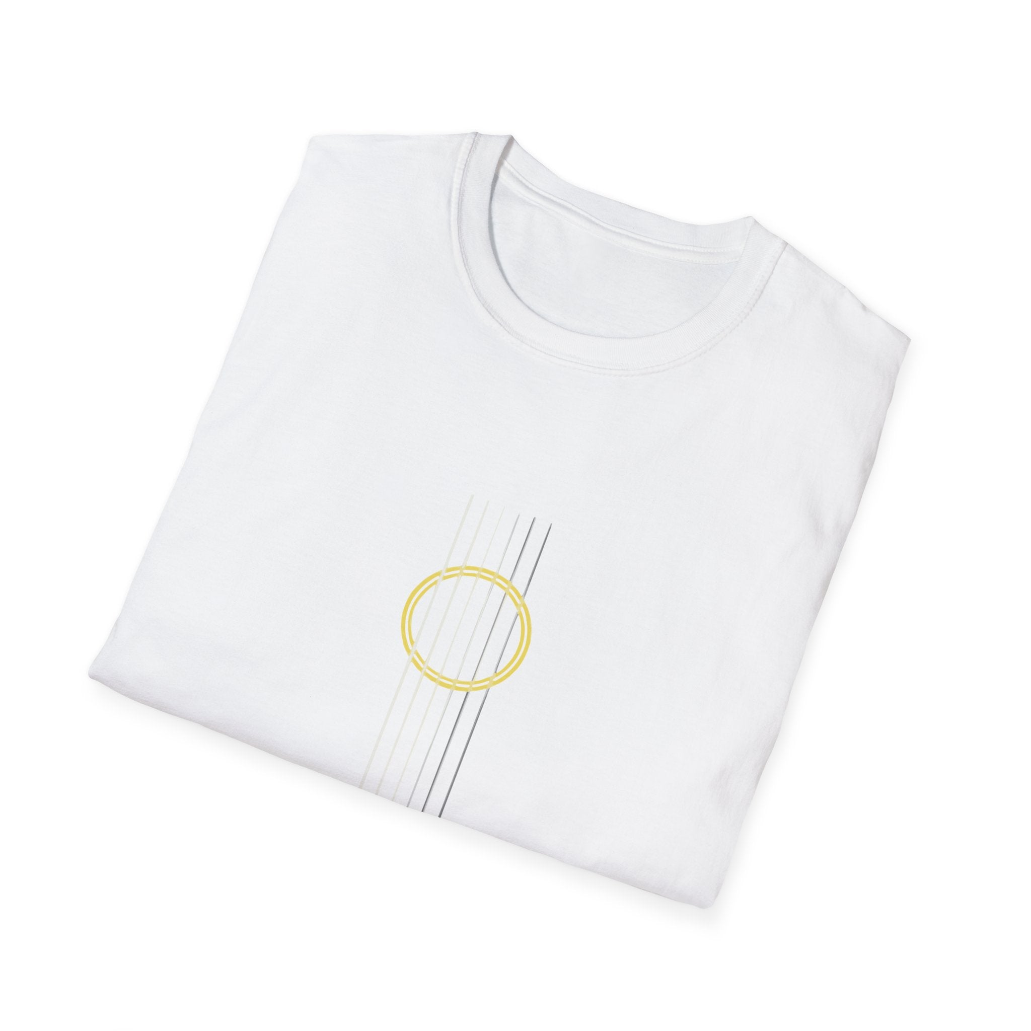 Minimal Acoustic Guitar Graphic T-Shirt | Yellow Guitar Strings