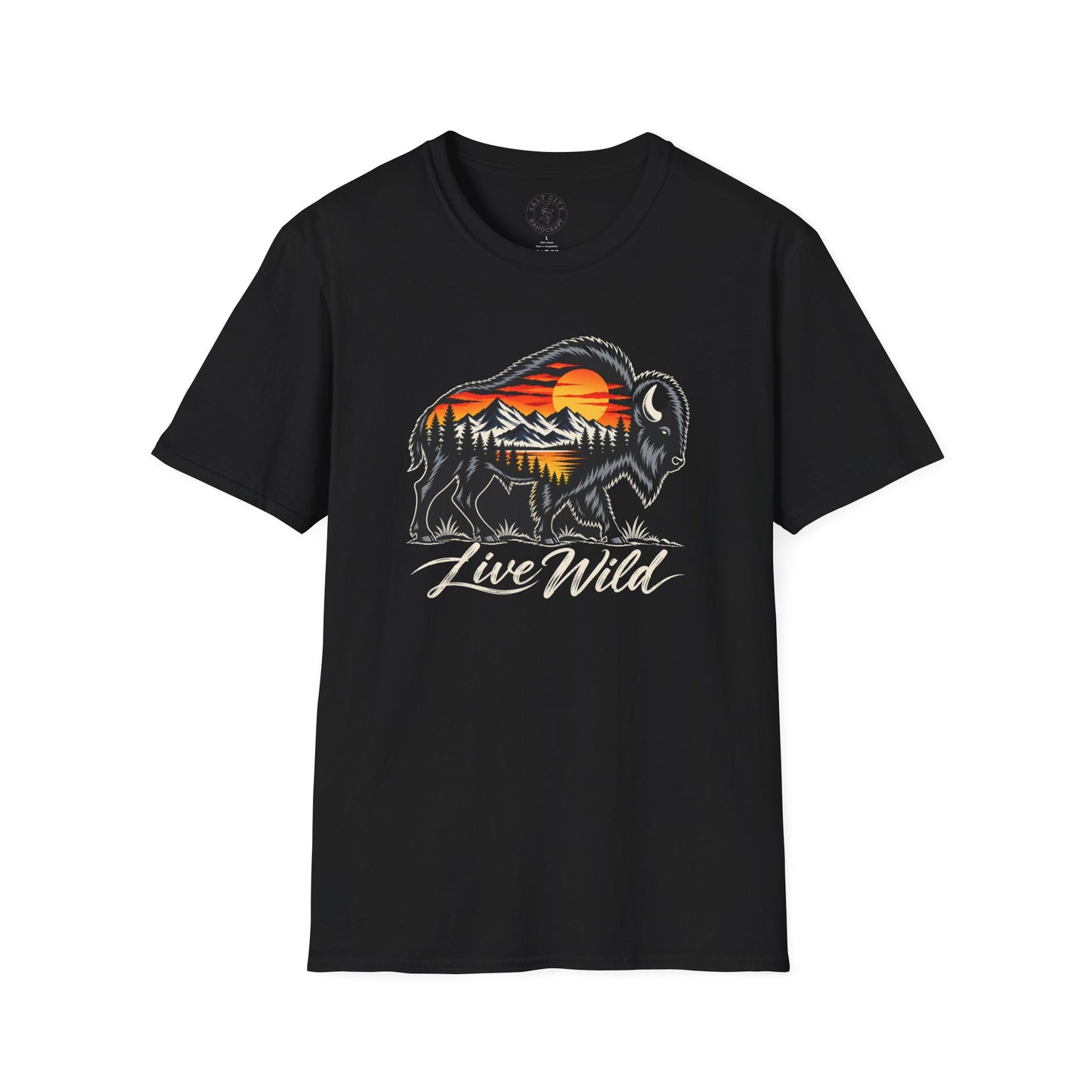 Unisex Softstyle Bison T-Shirt - Outdoors Animal Tee