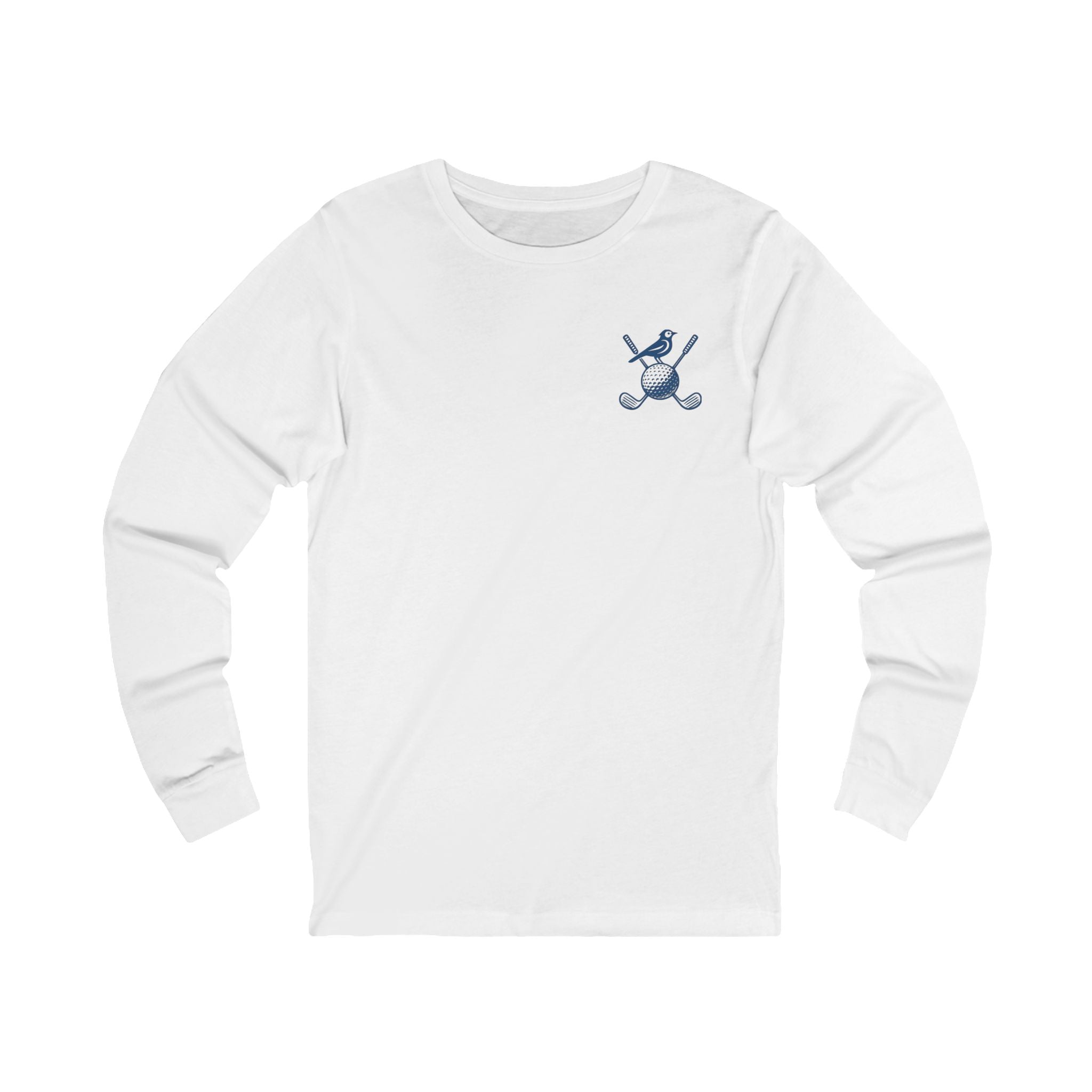 Golf Ball and Crossed Clubs Long Sleeve Tee | Golfing Logo | Birdie Golf