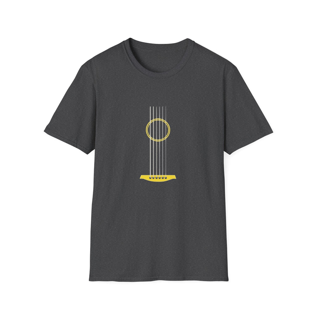 Minimal Acoustic Guitar Graphic T-Shirt | Yellow Guitar Strings