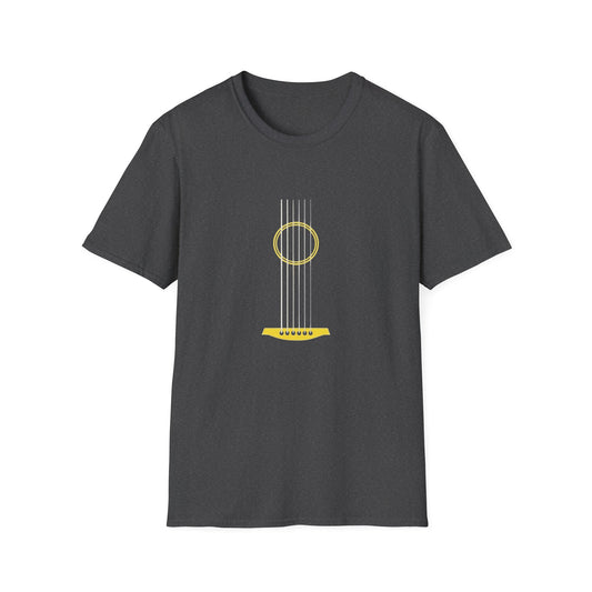 Minimal Acoustic Guitar Graphic T-Shirt | Yellow Guitar Strings