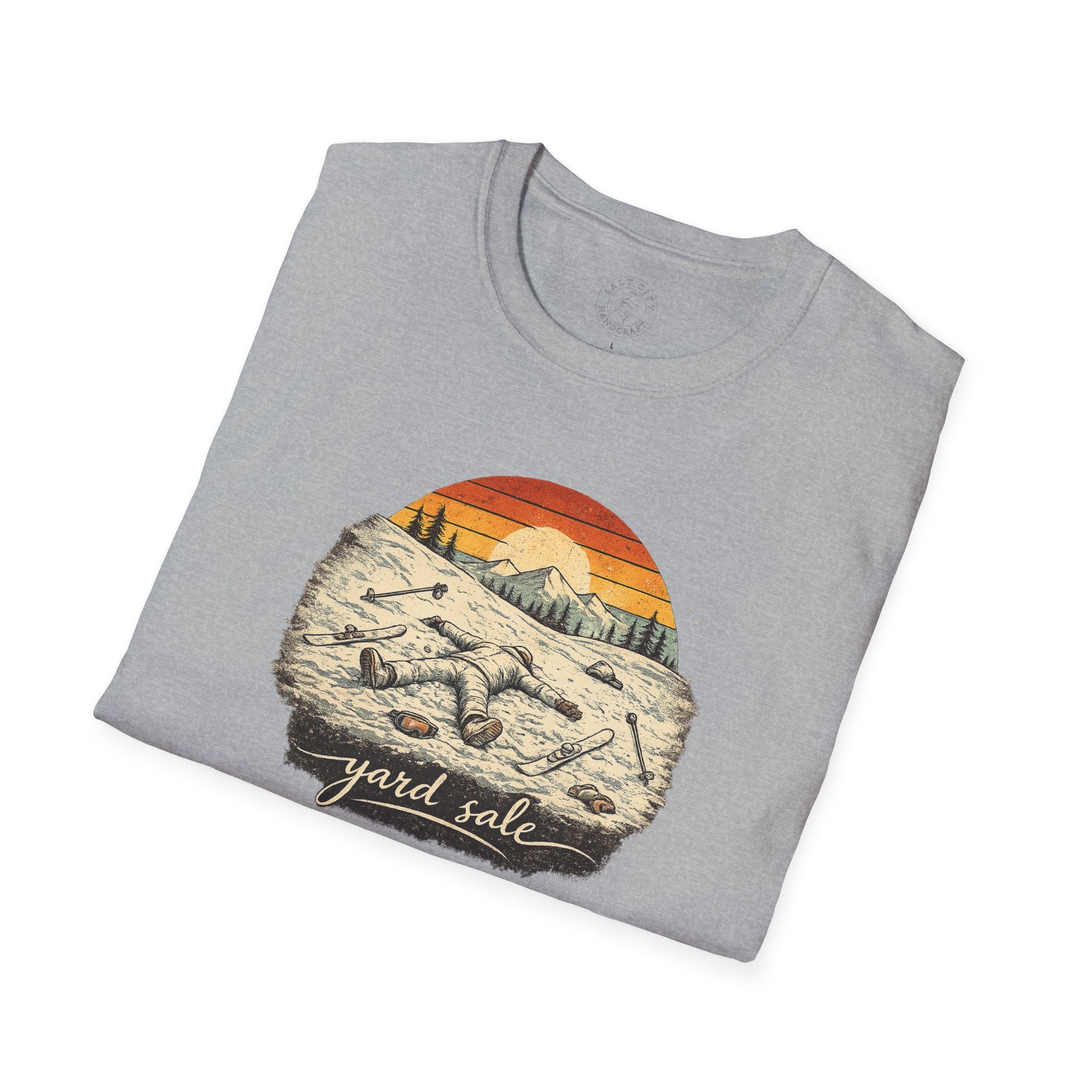 Yard Sale T-Shirt | Retro Mountain Ski Scene Graphic Tee | Ski Tee