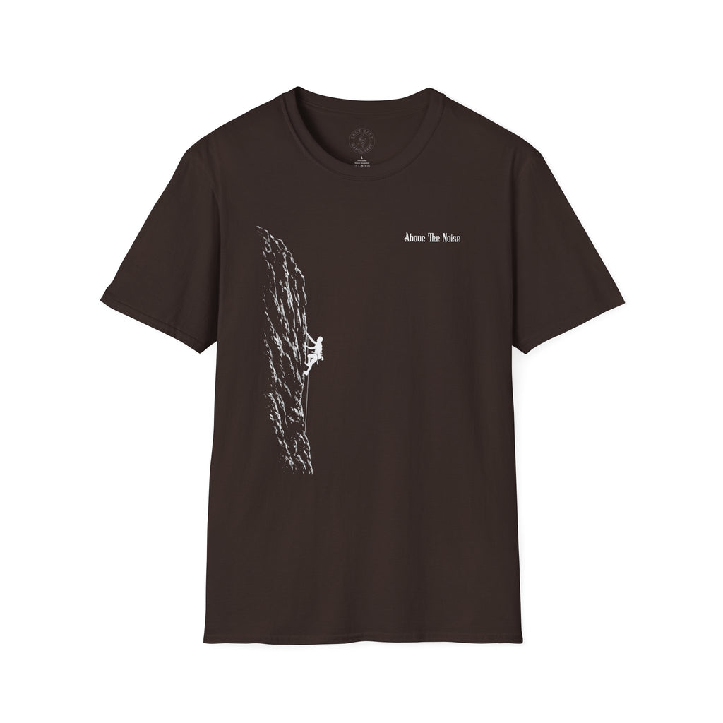 Climber Silhouette T‑Shirt — Above The Noise Minimalist Rock Climbing Tee