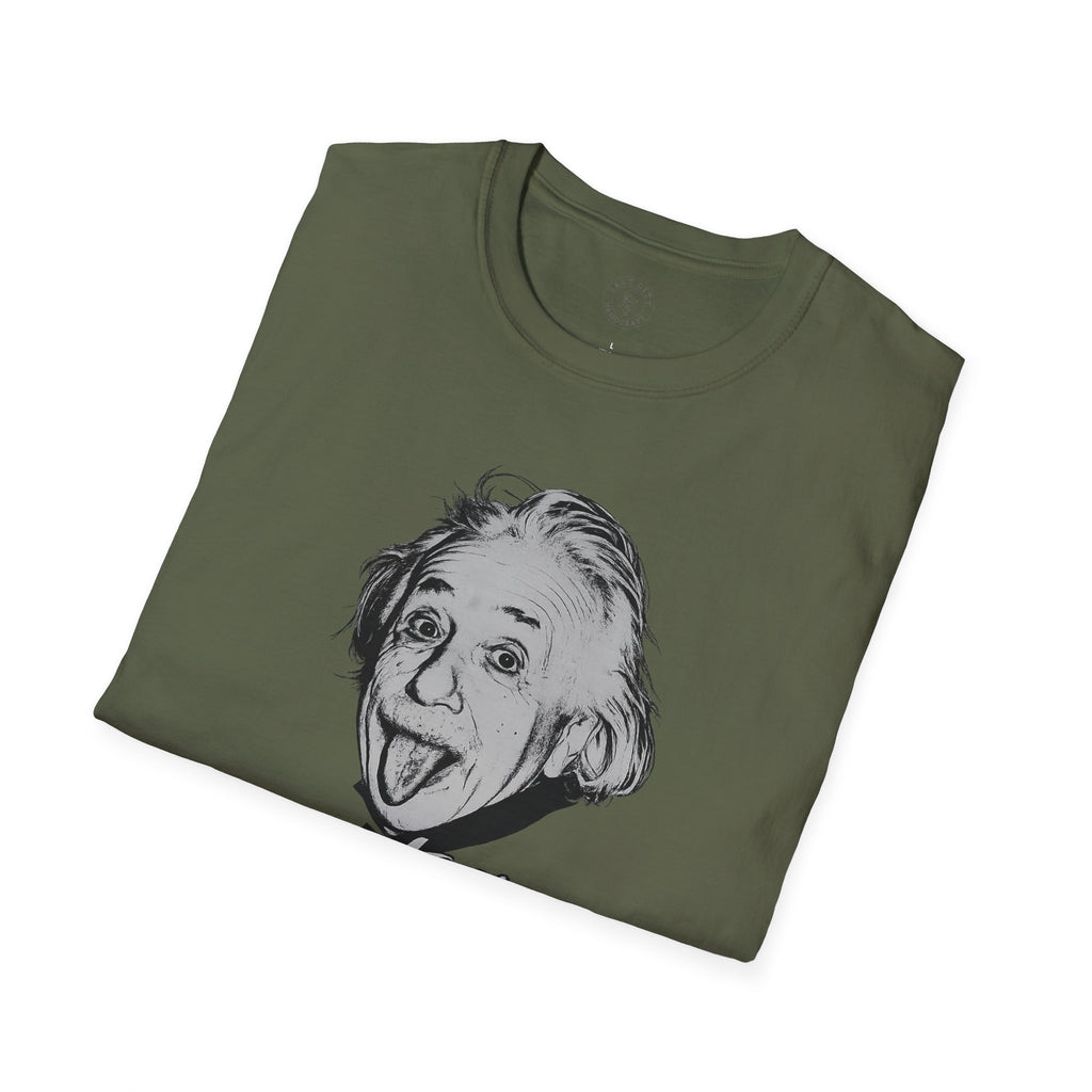Stay Caffeinated T-Shirt — Funny Coffee Tee with Einstein Sketch