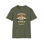 Hiking T-Shirt — "Friends That Hike Together" Retro Mountain Crew Tee
