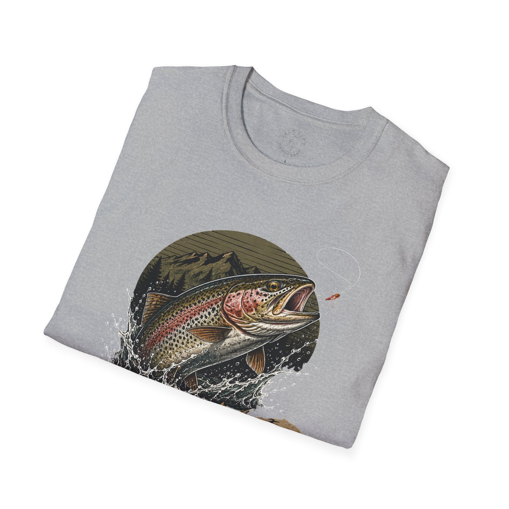 Fishing T-Shirt — 'Hooked' Rainbow Trout Graphic Tee