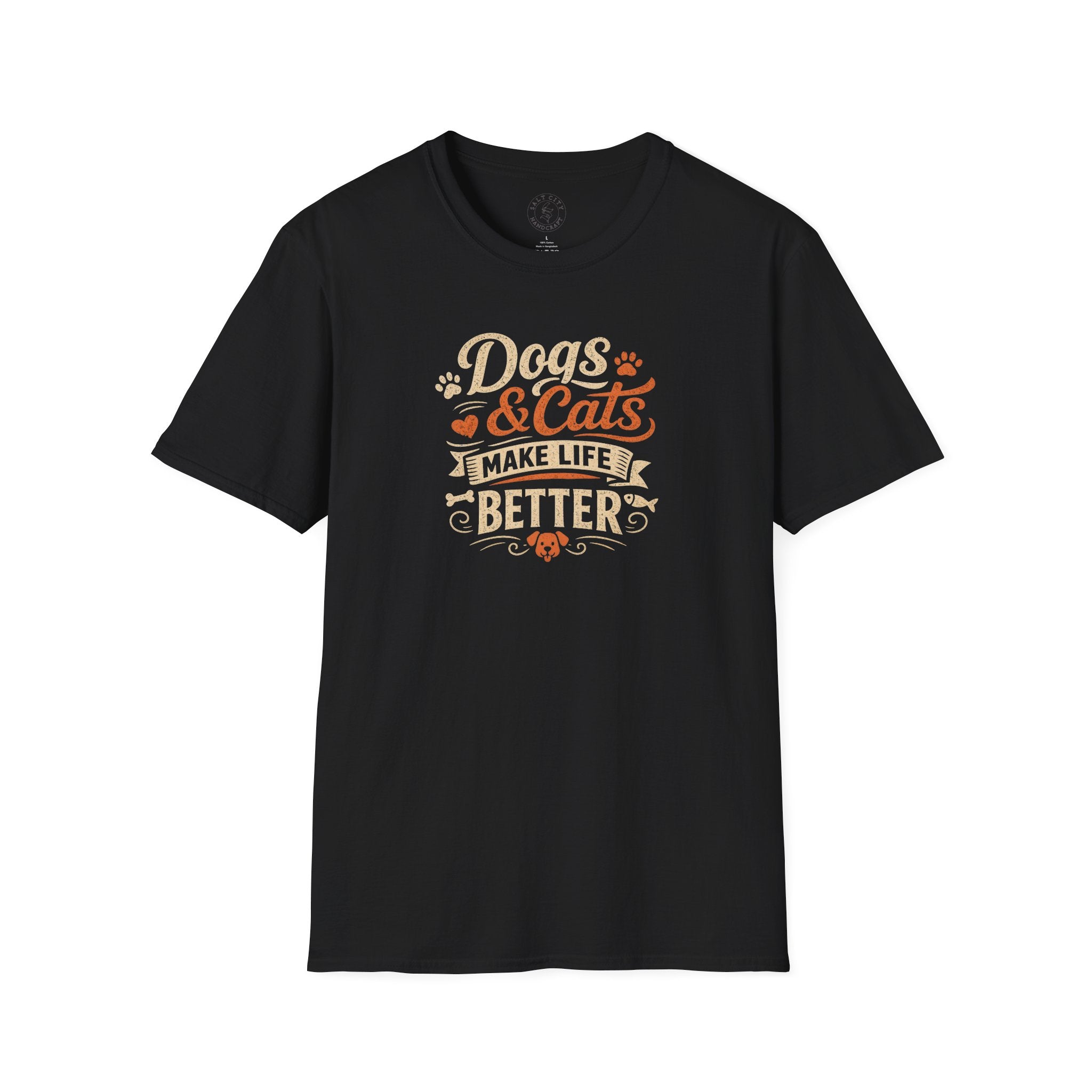 Dogs & Cats Make Life Better T-Shirt | Pet Tee