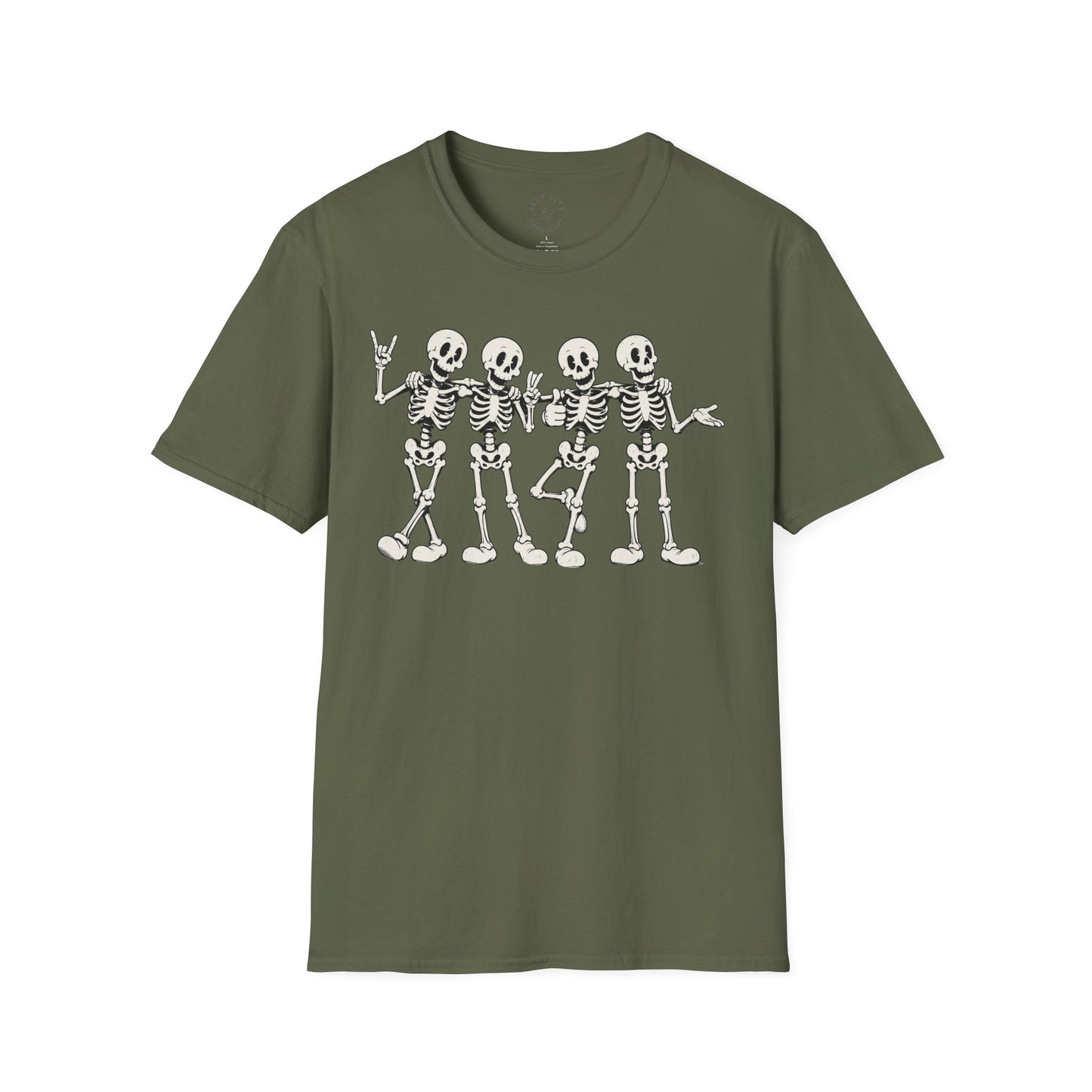 Unisex - Skeleton Friends T-Shirt — Cute Dancing Skeletons Halloween Tee