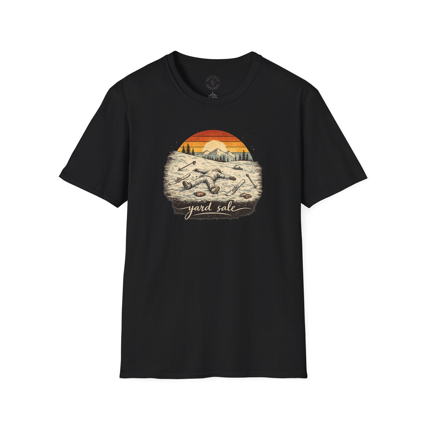 Yard Sale T-Shirt | Retro Mountain Ski Scene Graphic Tee | Ski Tee