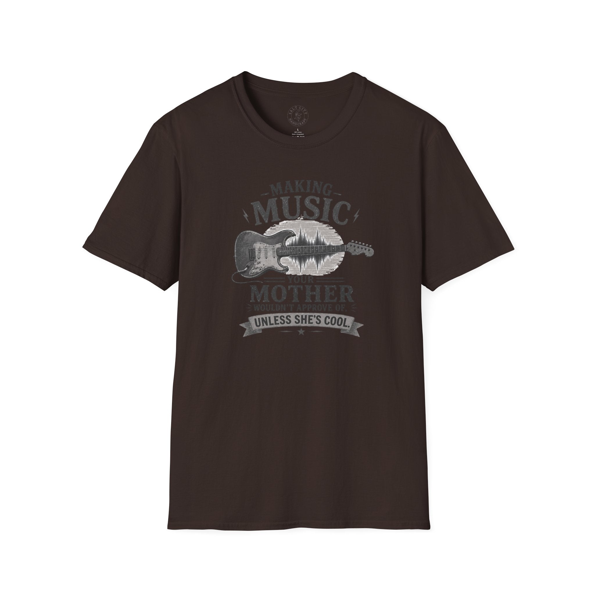 Making Music Your Mother T-Shirt — Guitar Waveform Graphic for Musicians & Funny Family Gifts
