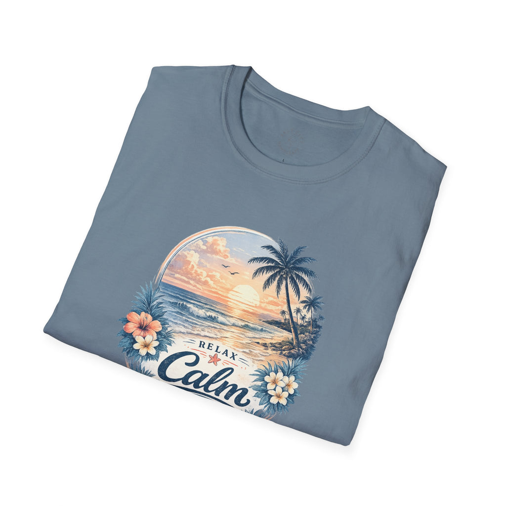 Calm Paradise Sunset T-Shirt — Tropical Beach Graphic Tee