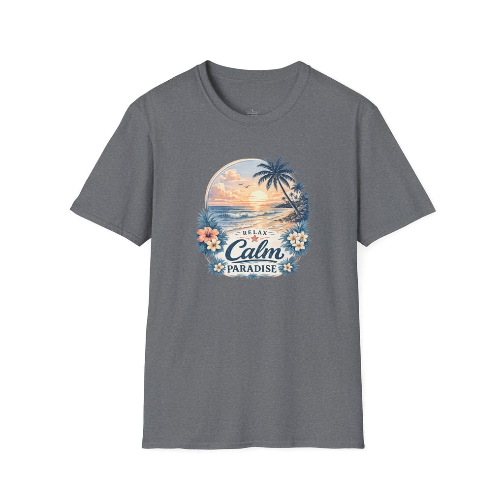 Calm Paradise Sunset T-Shirt — Tropical Beach Graphic Tee