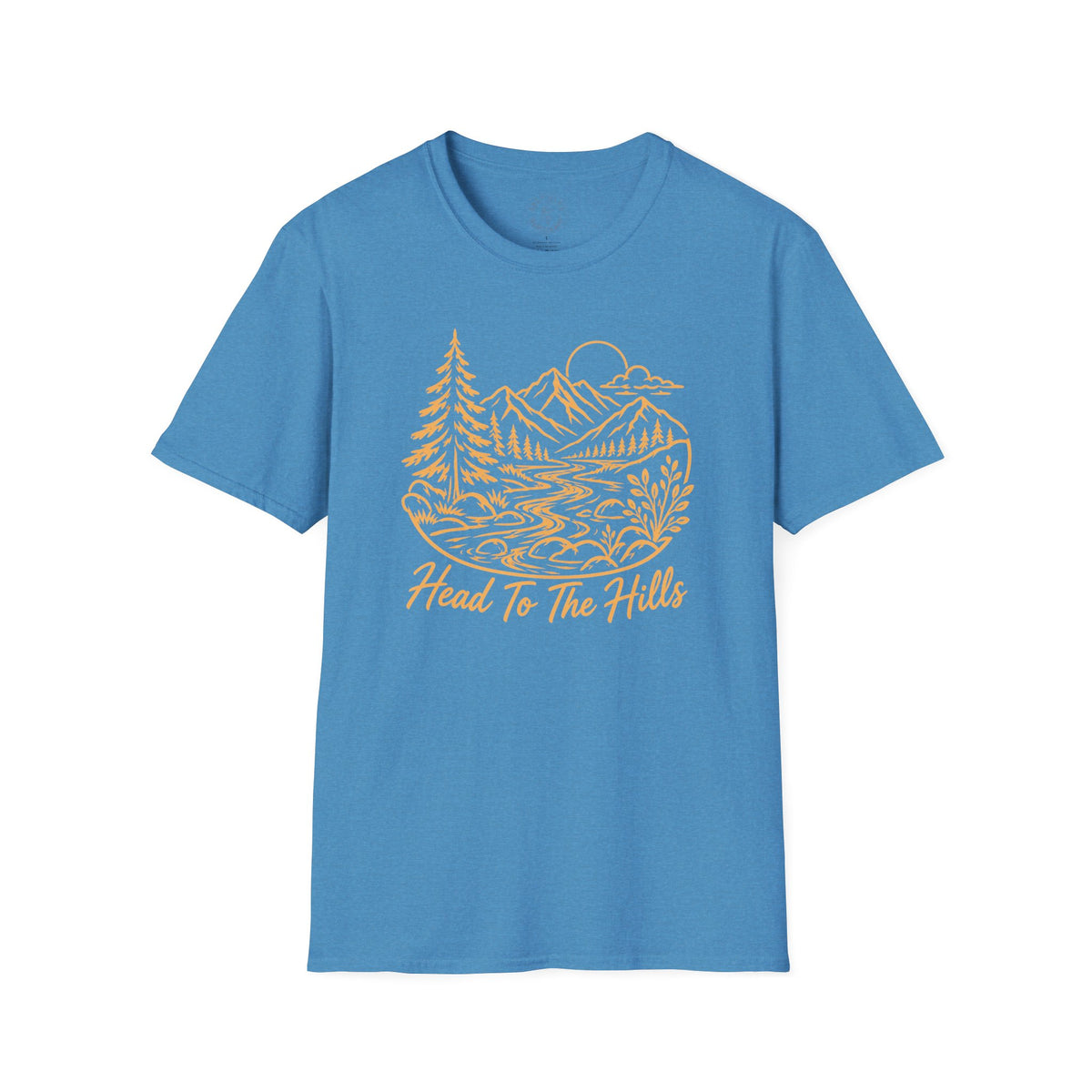 Distressed ‘Head for the Hills’ Mountain Graphic T-Shirt