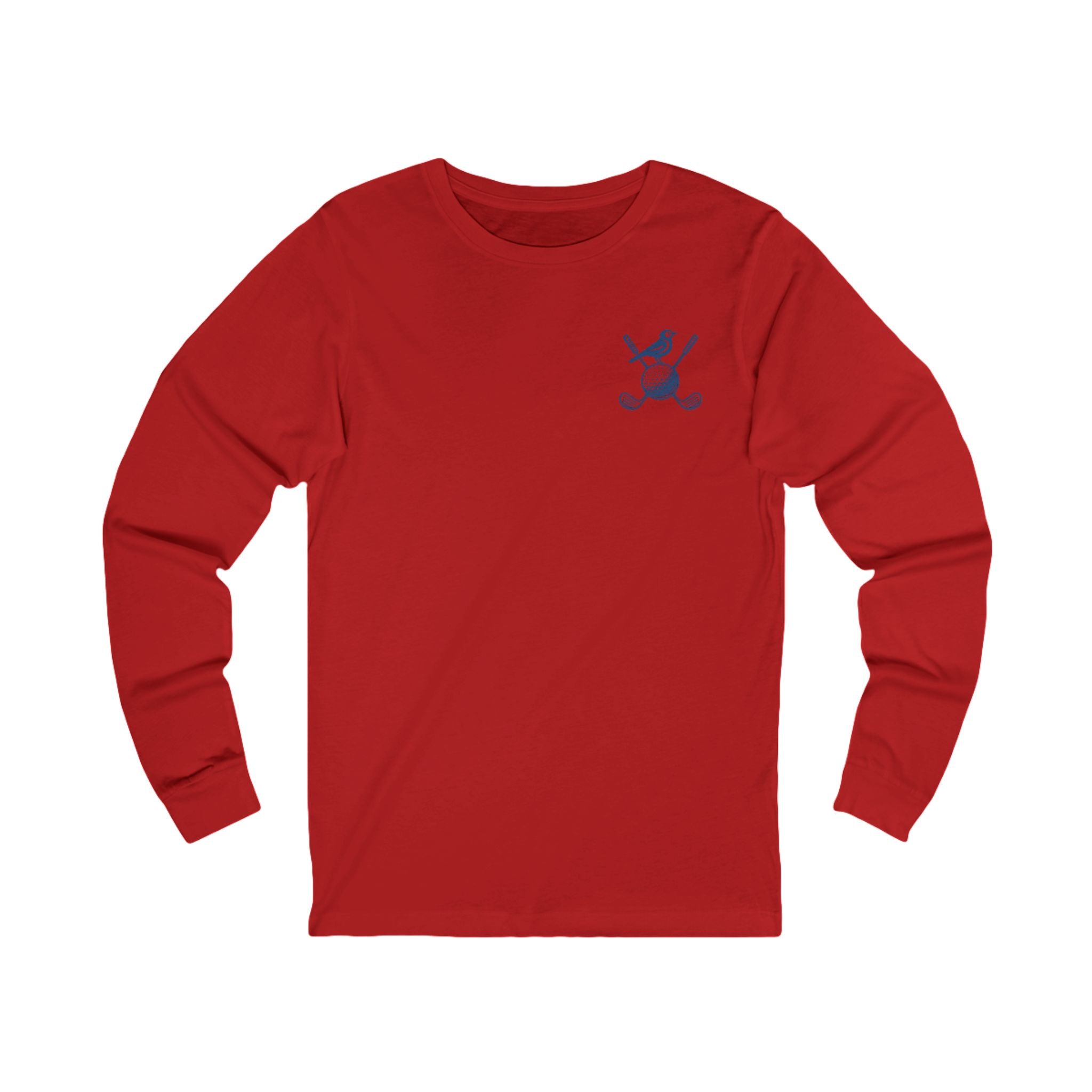 Golf Ball and Crossed Clubs Long Sleeve Tee | Golfing Logo | Birdie Golf