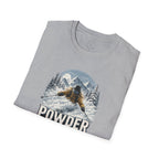 Women's Powder Before Work Ski T-Shirt |  Snowboarding Skiing Mountain Graphic Tee | Unisex Tee
