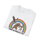 This Is Prolly My Awesomest T-Shirt — Funny Retro Rainbow Animal Graphic Tee