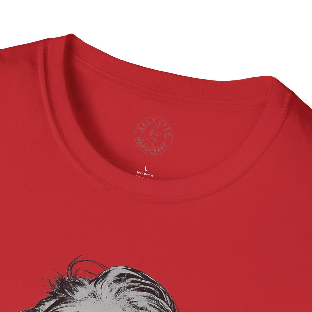Stay Caffeinated T-Shirt — Funny Coffee Tee with Einstein Sketch