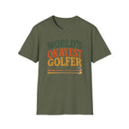 T-Shirt | "World's Okayest Golfer" Retro Golf Humor Tee | Golf Tee