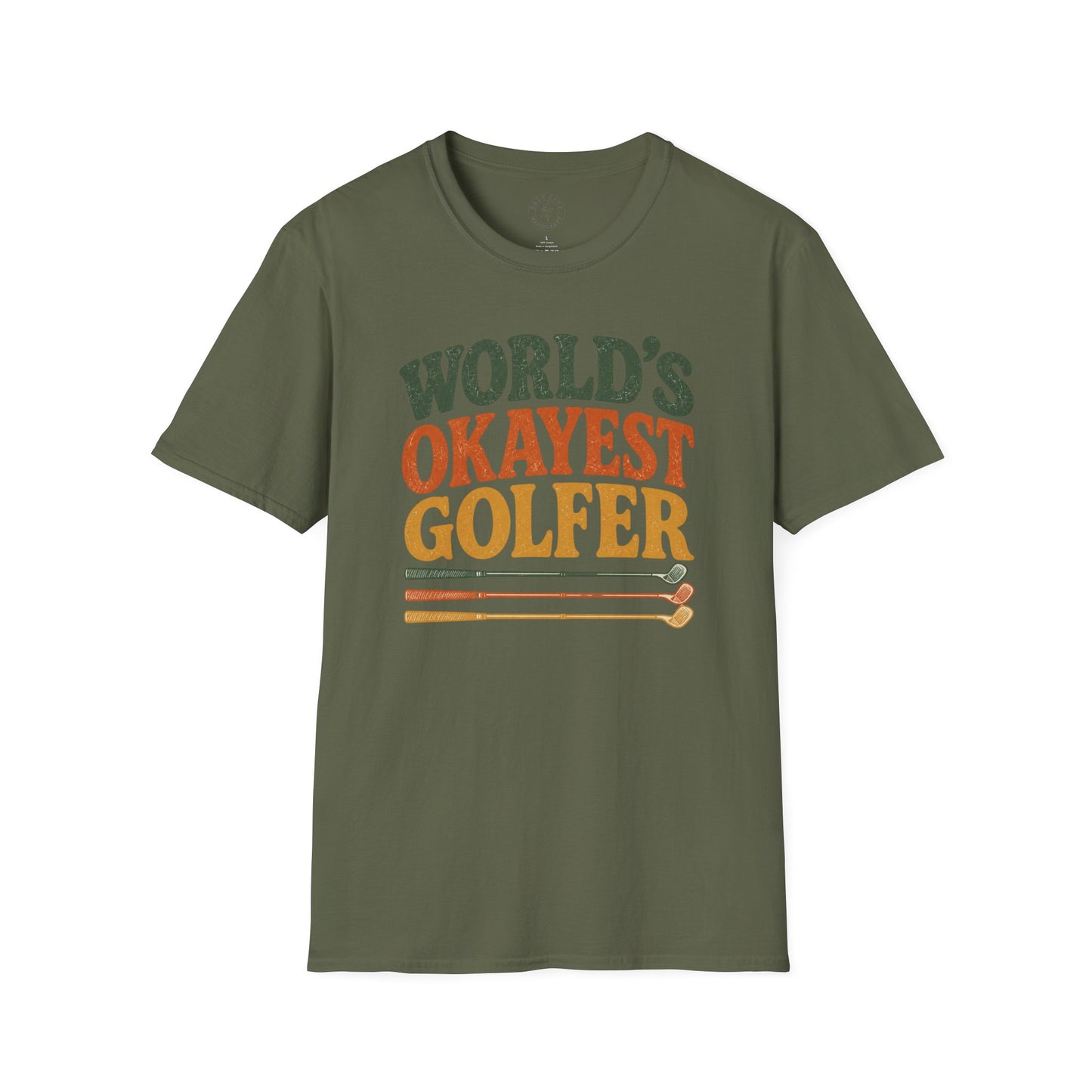 T-Shirt | "World's Okayest Golfer" Retro Golf Humor Tee | Golf Tee