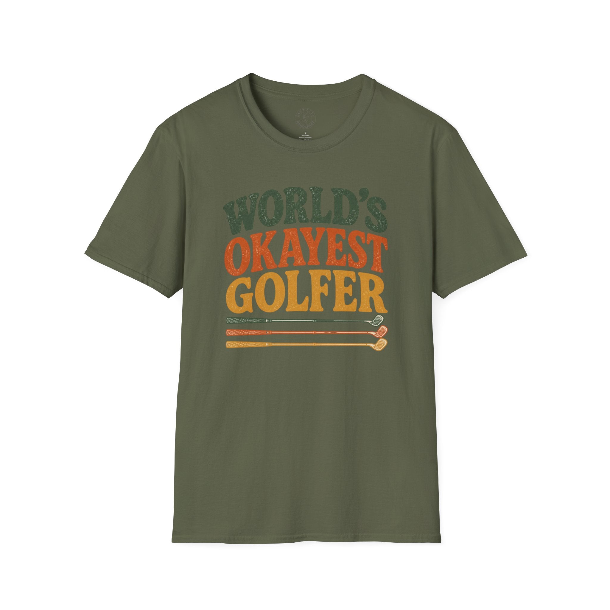 T-Shirt | "World's Okayest Golfer" Retro Golf Humor Tee | Golf Tee