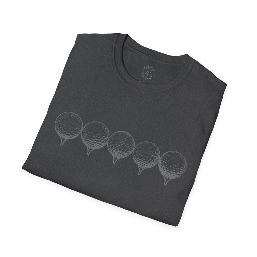 Row of Golf Balls T-Shirt | Minimalist Golf Design | Sports Apparel