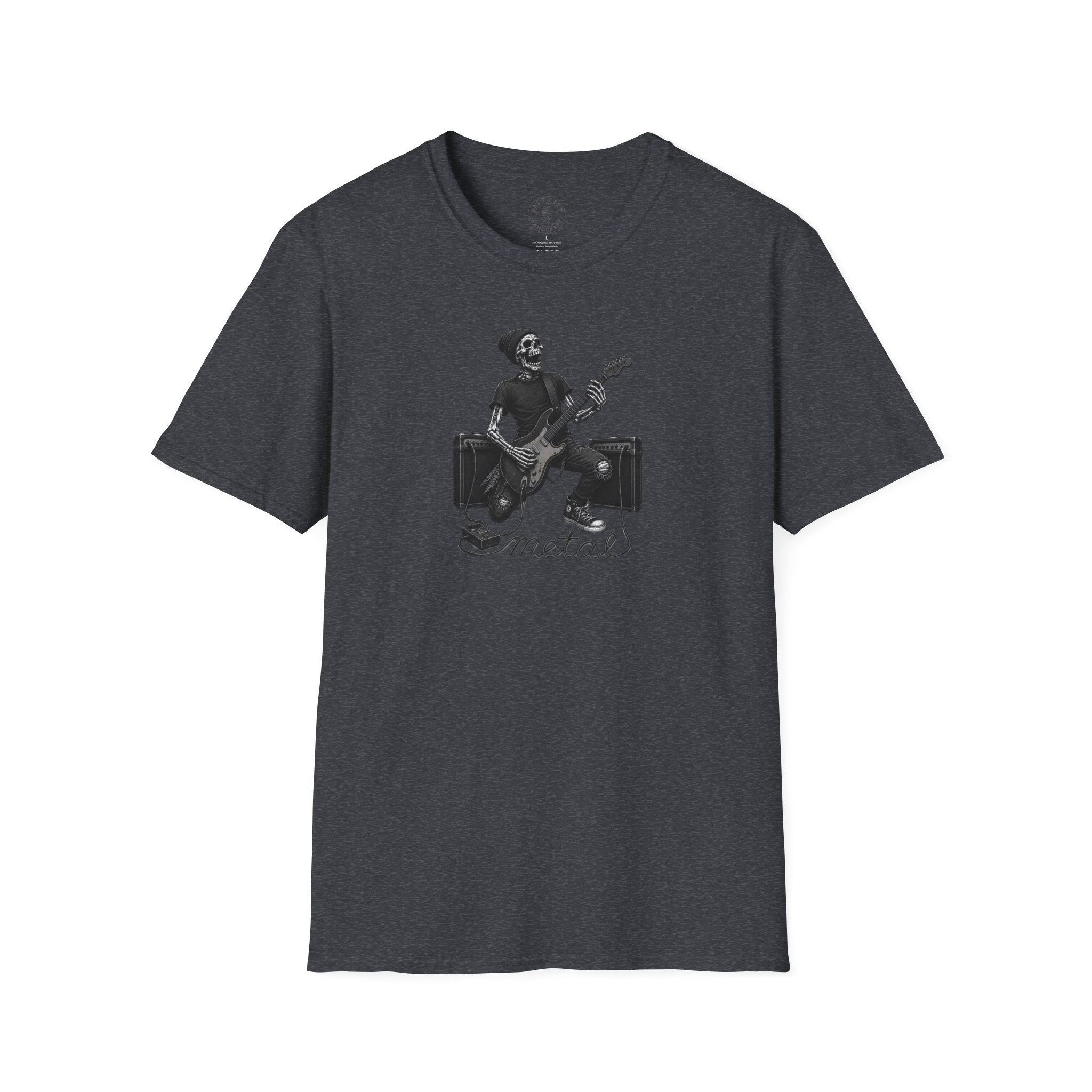 Rock and Roll Skeleton Tee | Unisex Softstyle Metal T-Shirt