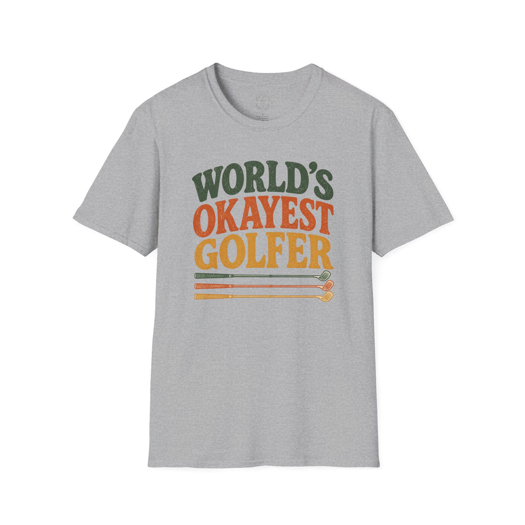 T-Shirt | "World's Okayest Golfer" Retro Golf Humor Tee | Golf Tee