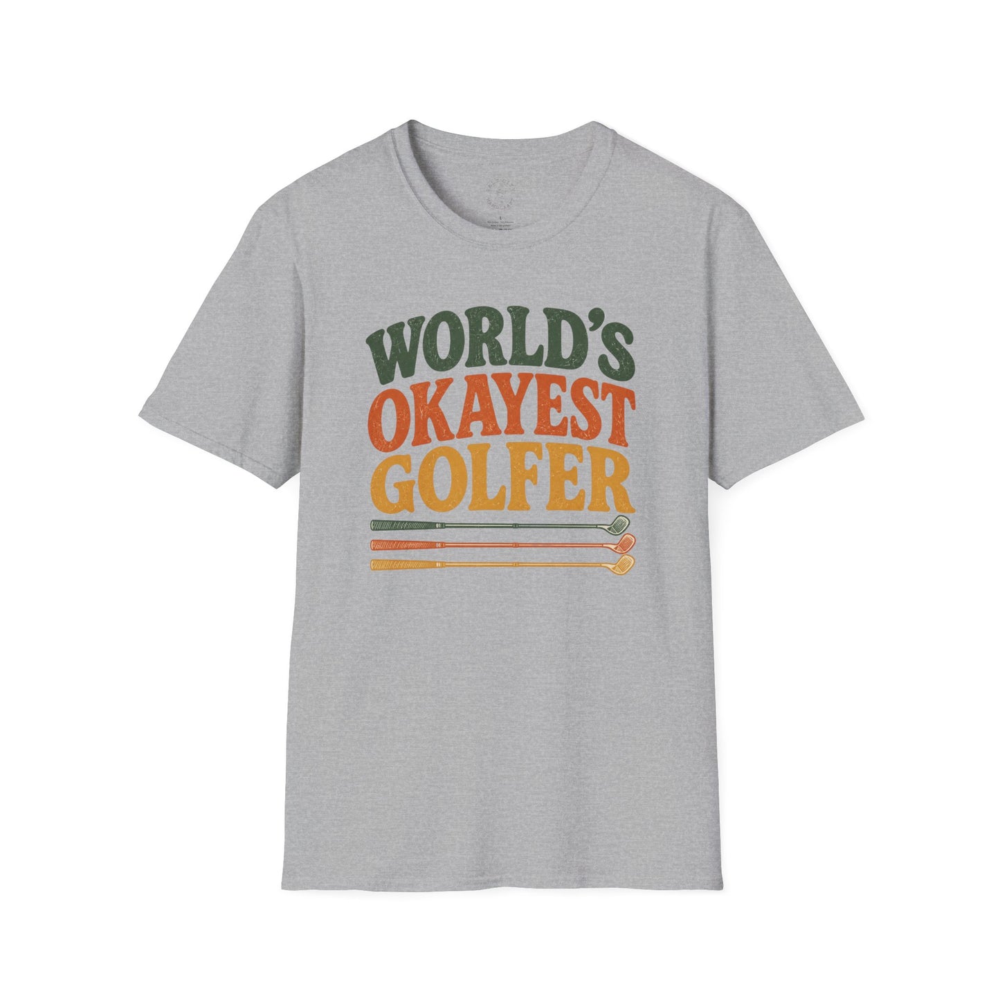 T-Shirt | "World's Okayest Golfer" Retro Golf Humor Tee | Golf Tee