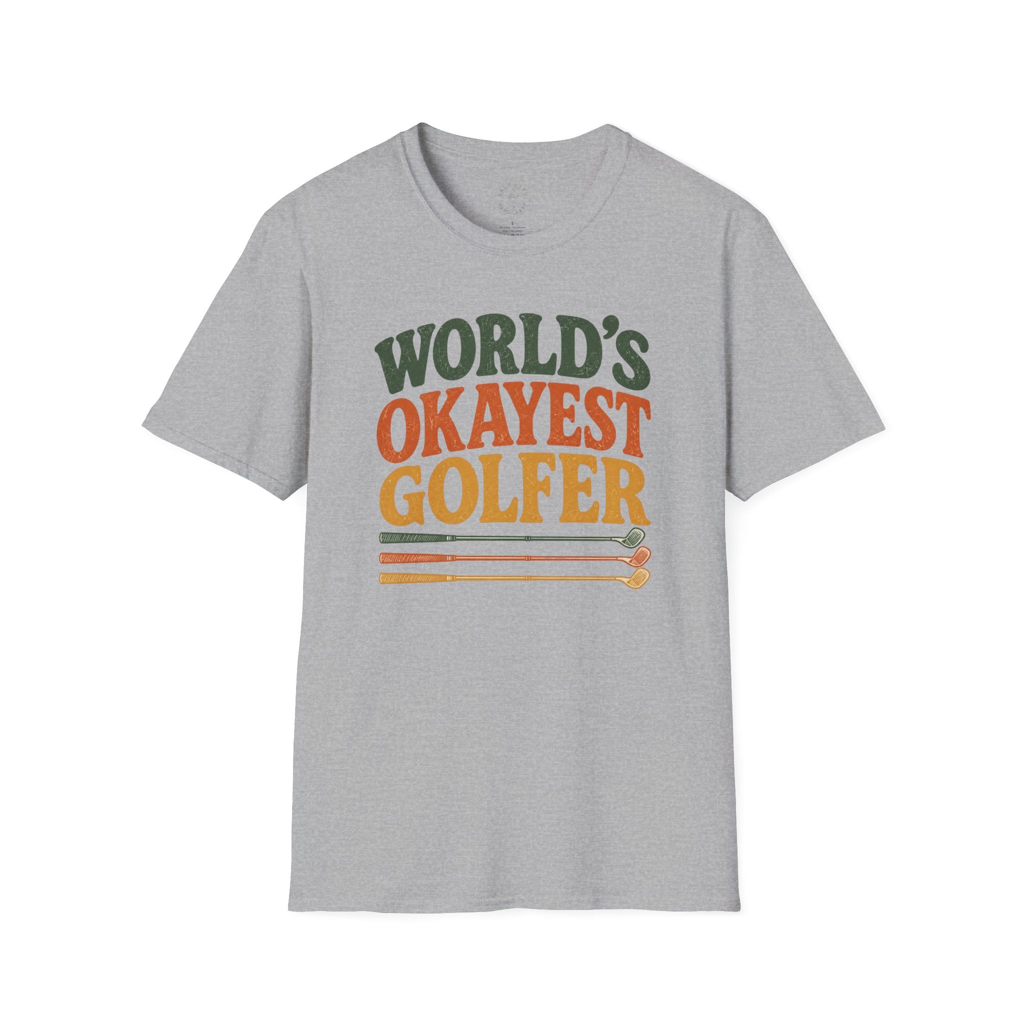 T-Shirt | "World's Okayest Golfer" Retro Golf Humor Tee | Golf Tee