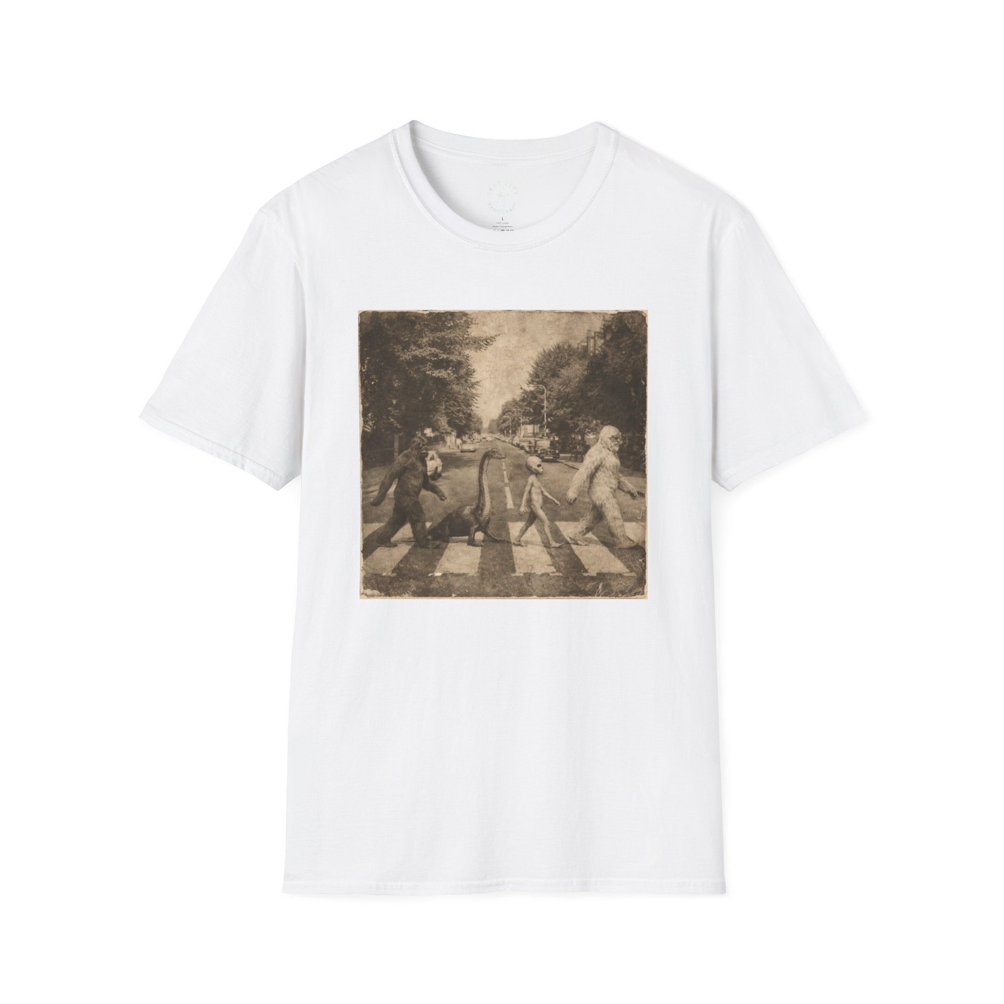 Vintage Abbey Road Crossing T-Shirt | Bigfoot Sepia Photo Print
