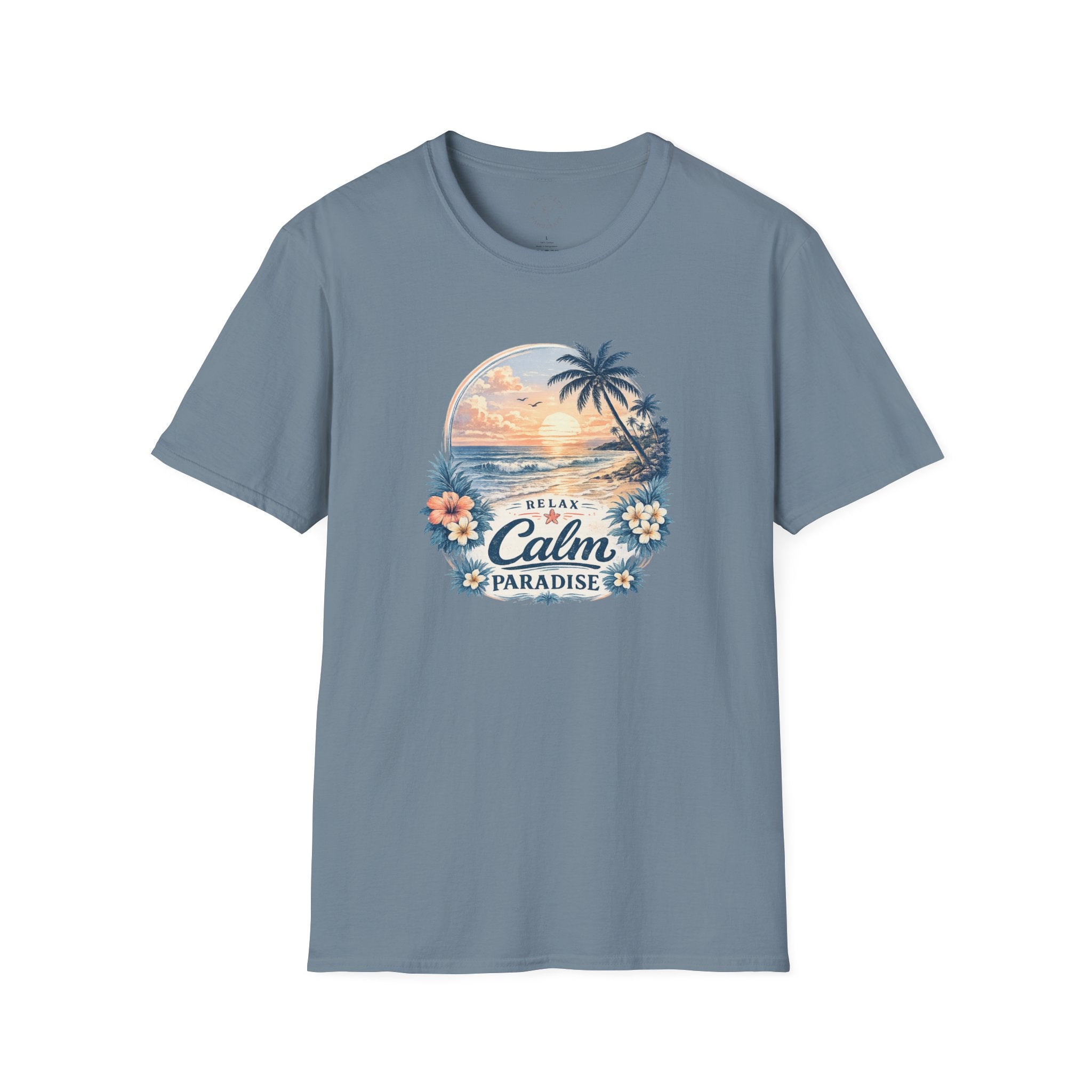Calm Paradise Sunset T-Shirt — Tropical Beach Graphic Tee