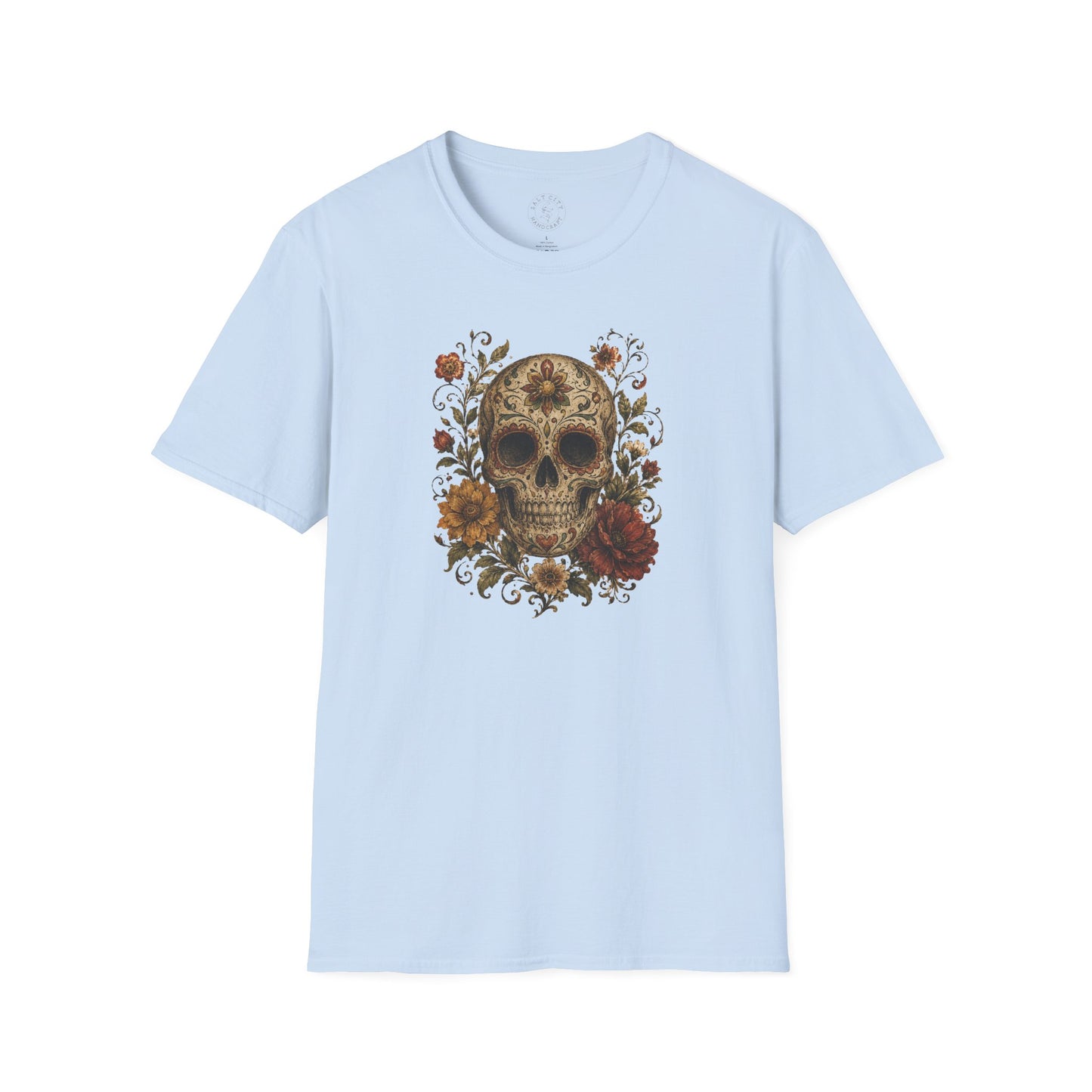 Floral Skull T-Shirt - Day of the Dead Skull Tee