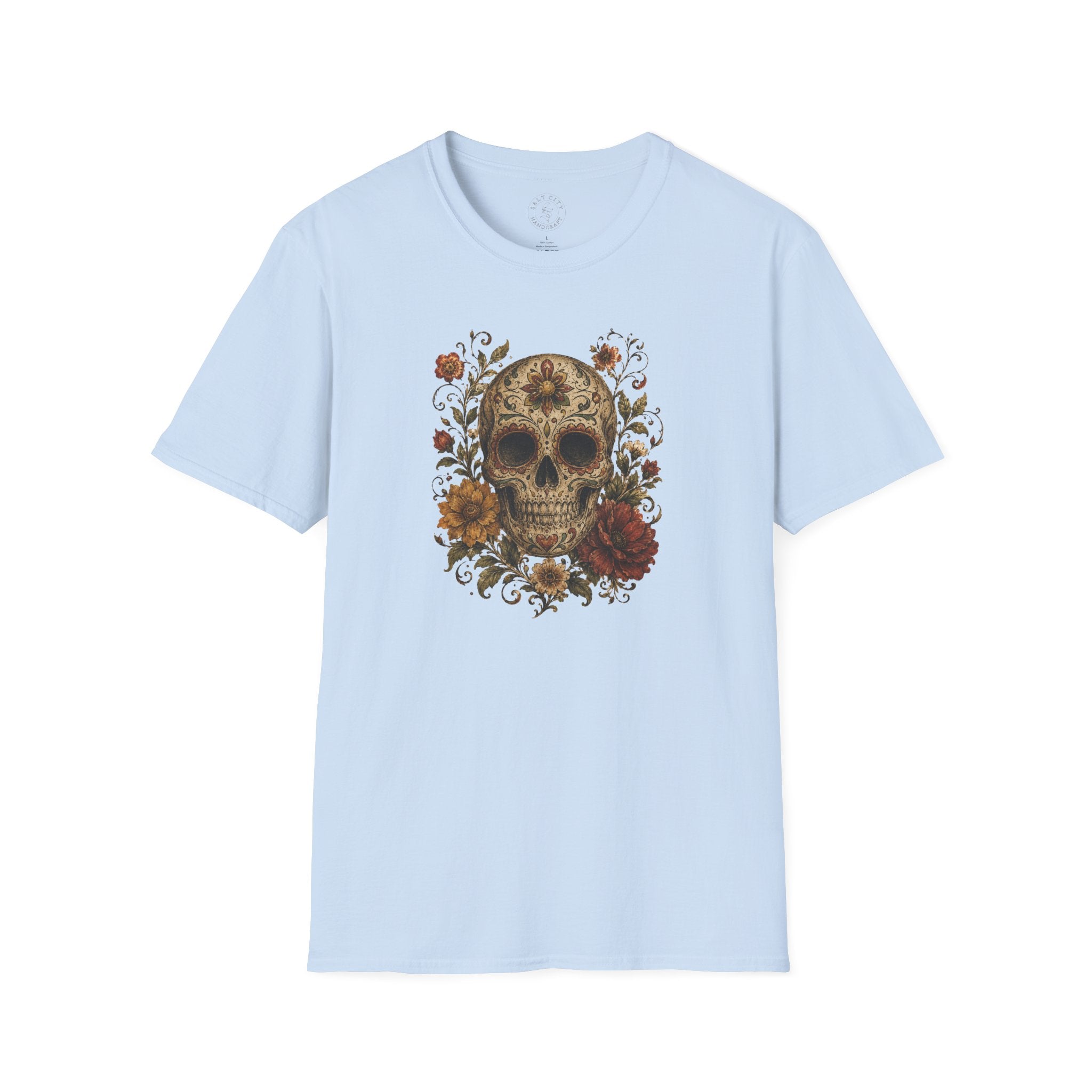 Floral Skull T-Shirt - Day of the Dead Skull Tee