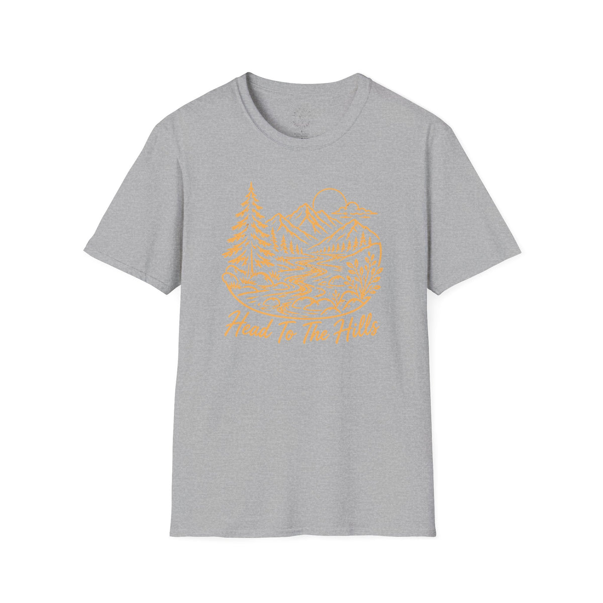 Distressed ‘Head for the Hills’ Mountain Graphic T-Shirt