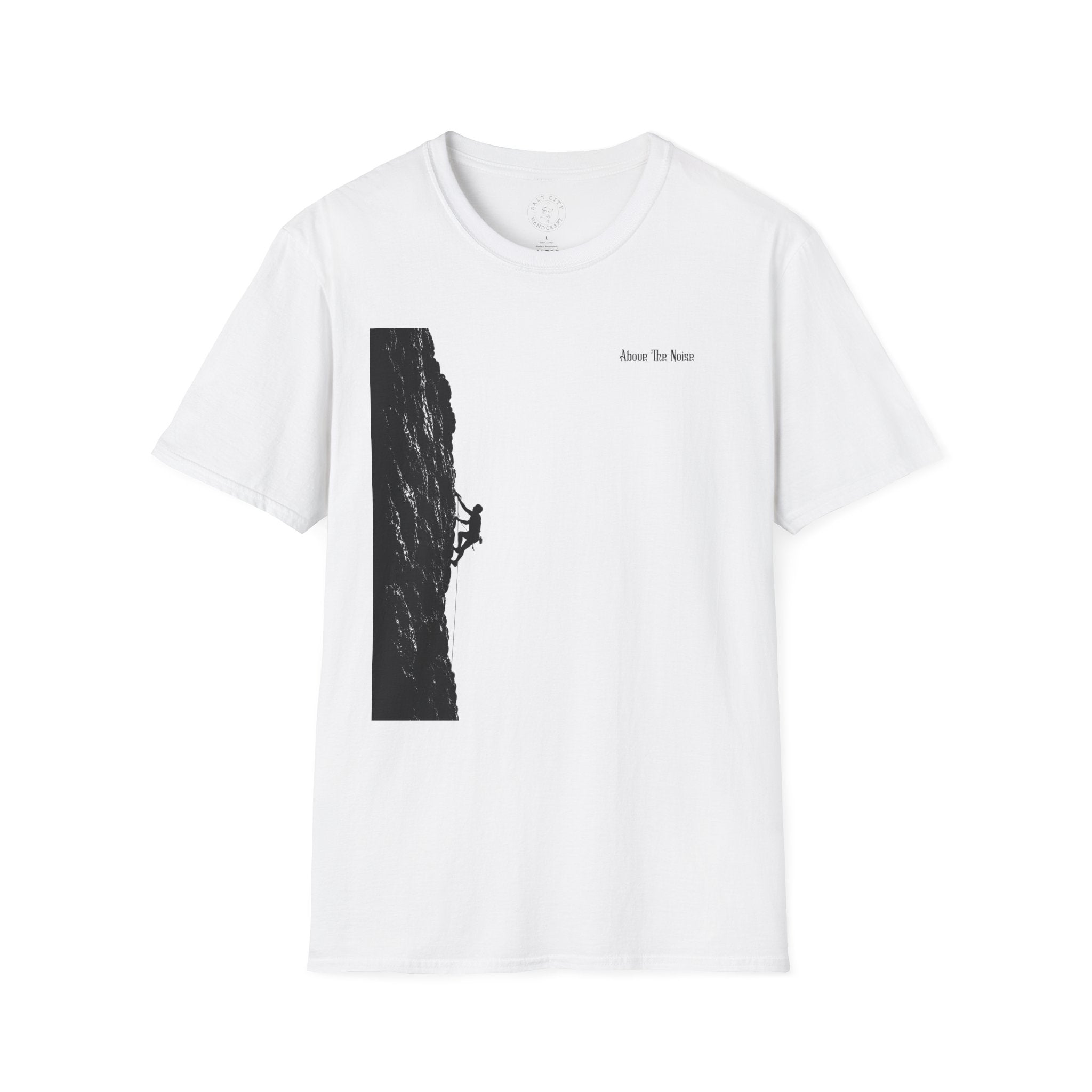 Climber Silhouette T‑Shirt — Above The Noise Minimalist Rock Climbing Tee