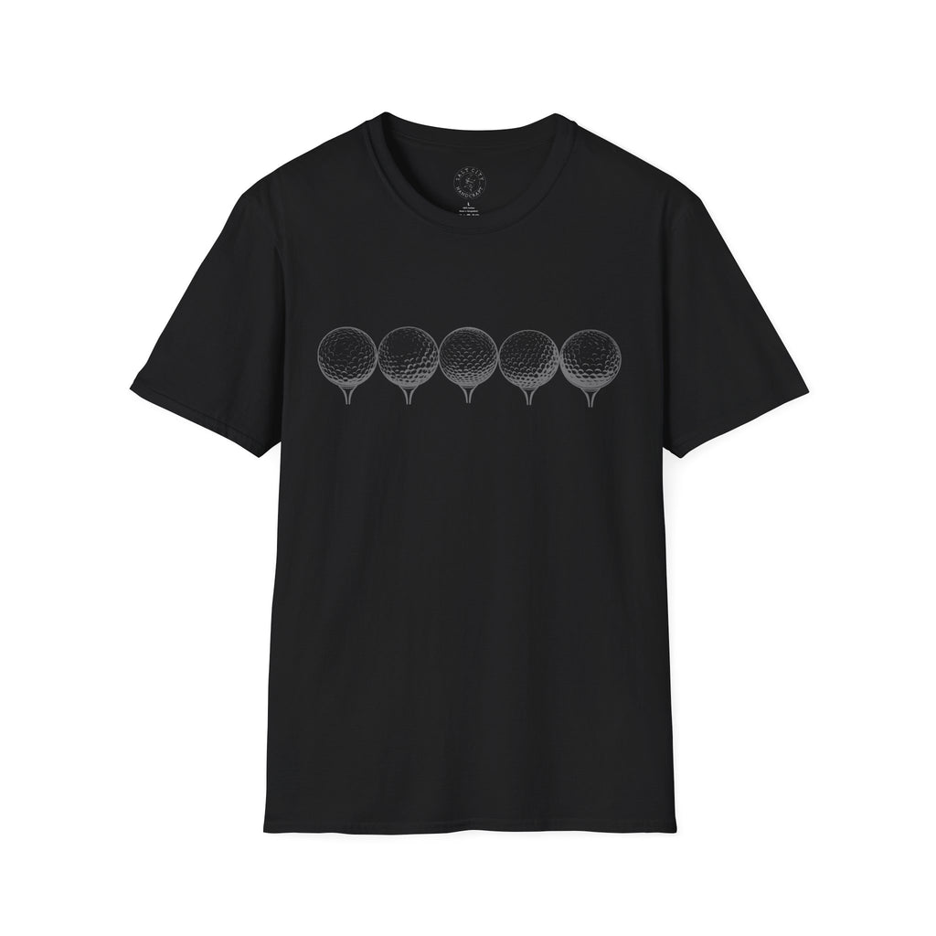 Row of Golf Balls T-Shirt | Minimalist Golf Design | Sports Apparel