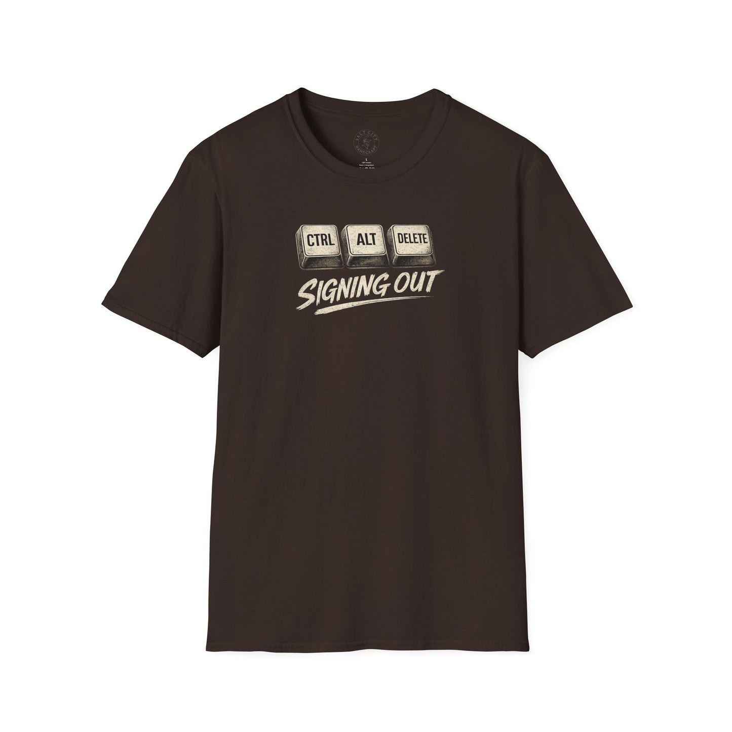 Ctrl Alt Delete "Signing Out" T-Shirt — Funny Tech Retirement Tee