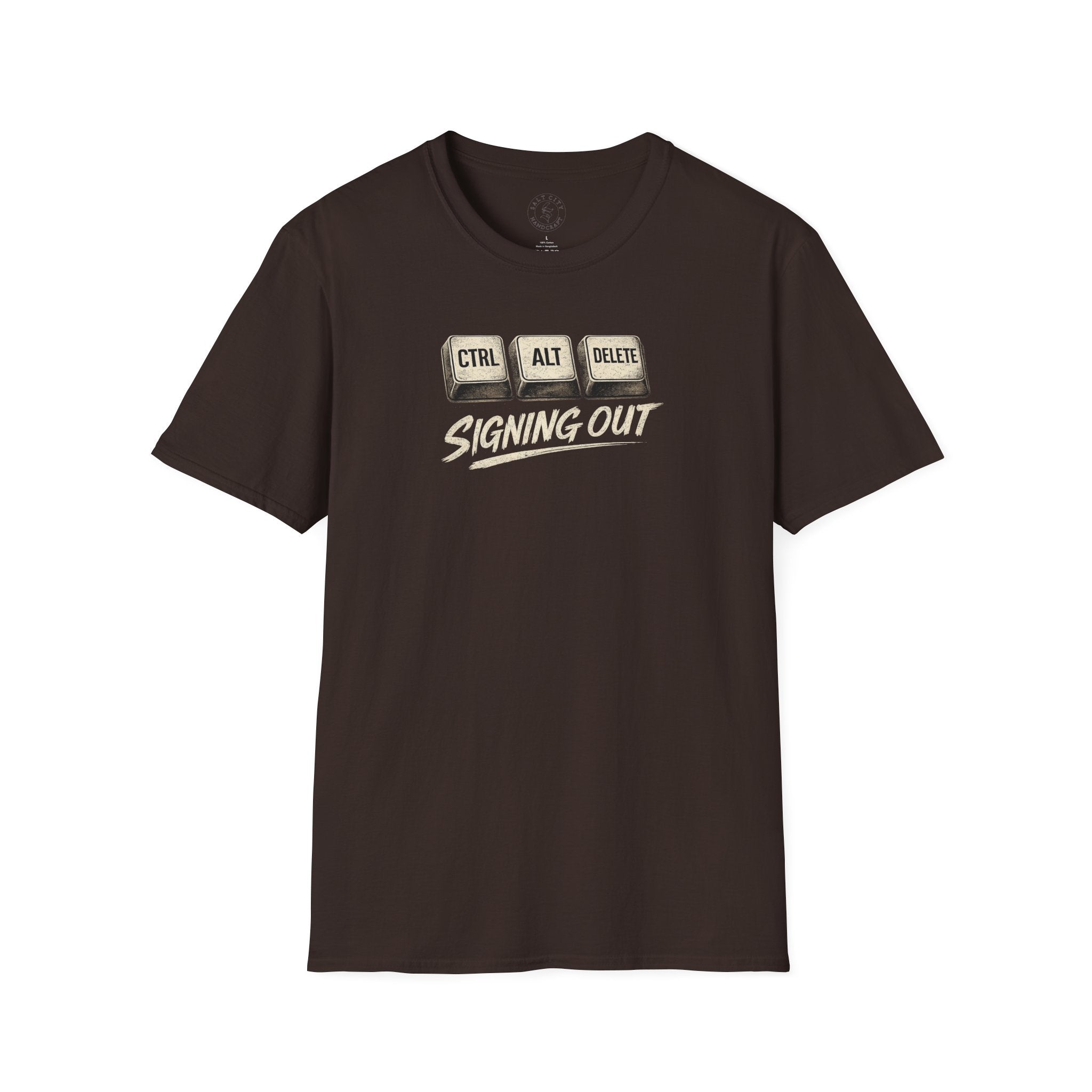 Ctrl Alt Delete "Signing Out" T-Shirt — Funny Tech Retirement Tee