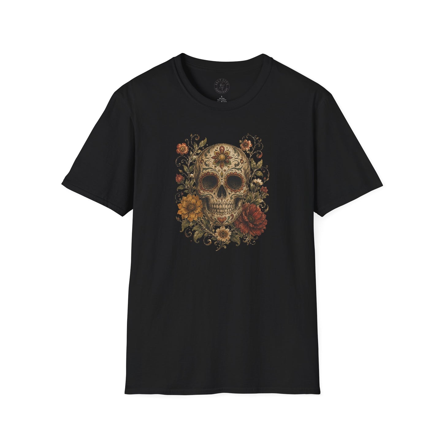 Floral Skull T-Shirt - Day of the Dead Skull Tee