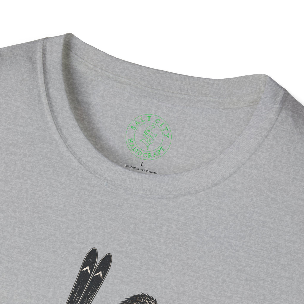 Backcountry Sasquatch T-Shirt — Mountain Skiing Bigfoot Outdoor Tee