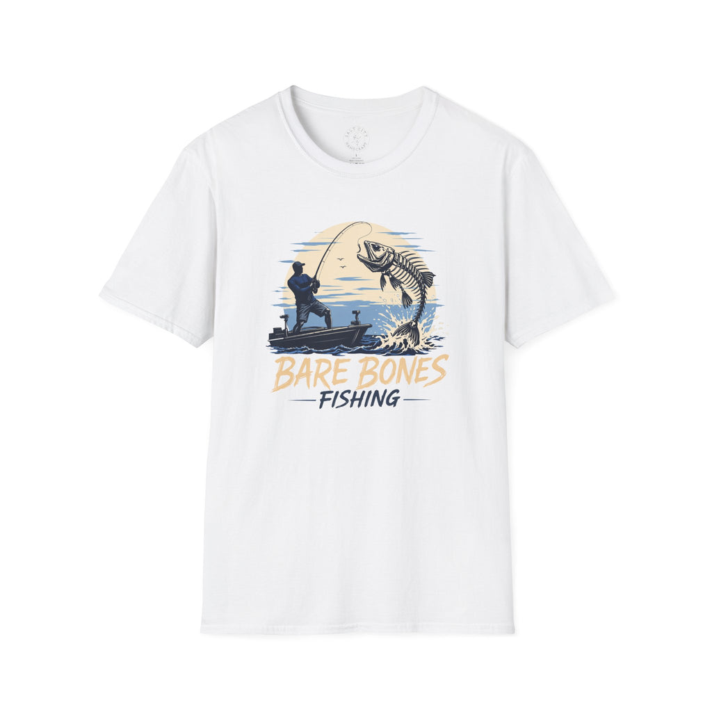 Bare Bones Fishing T-Shirt | Retro Angler Graphic Tee | Fishing Tee