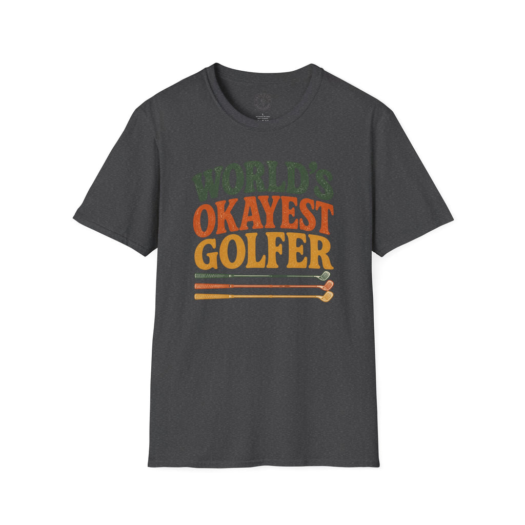T-Shirt | "World's Okayest Golfer" Retro Golf Humor Tee | Golf Tee
