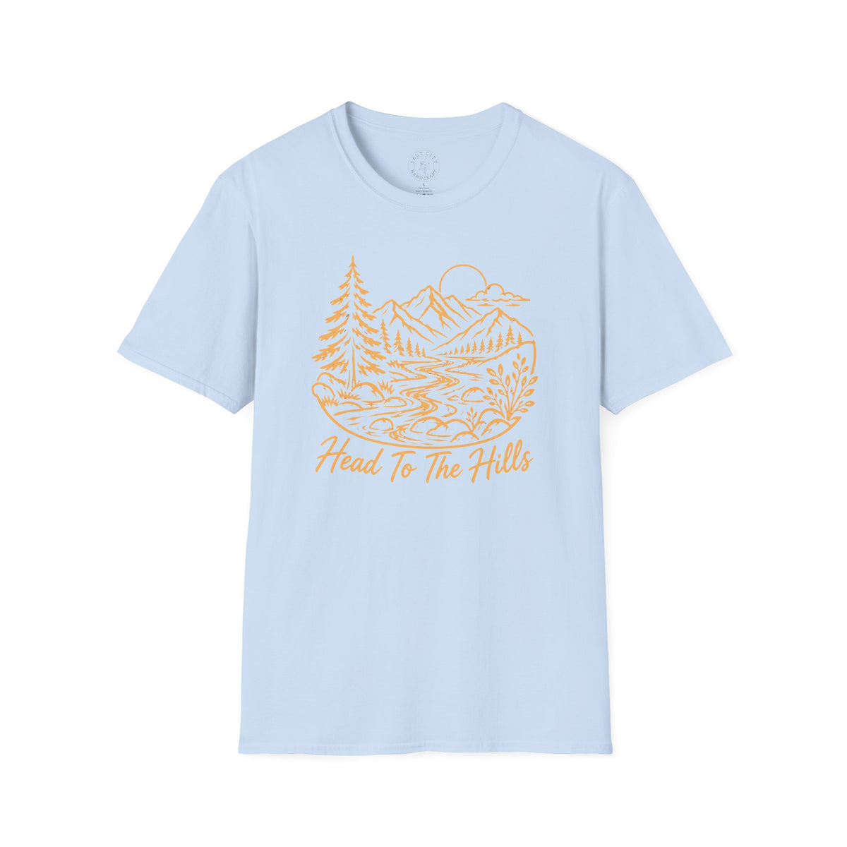 Distressed ‘Head for the Hills’ Mountain Graphic T-Shirt