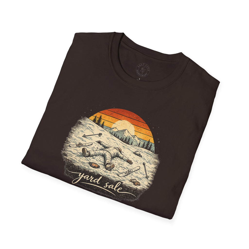 Yard Sale T-Shirt | Retro Mountain Ski Scene Graphic Tee | Ski Tee