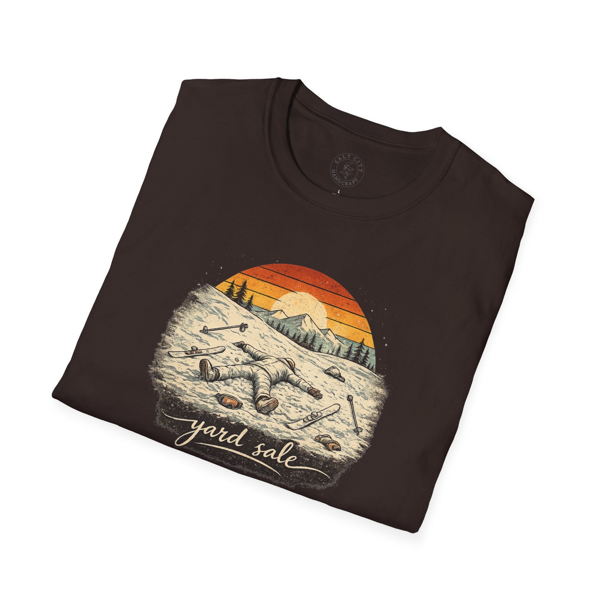 Yard Sale T-Shirt | Retro Mountain Ski Scene Graphic Tee | Ski Tee