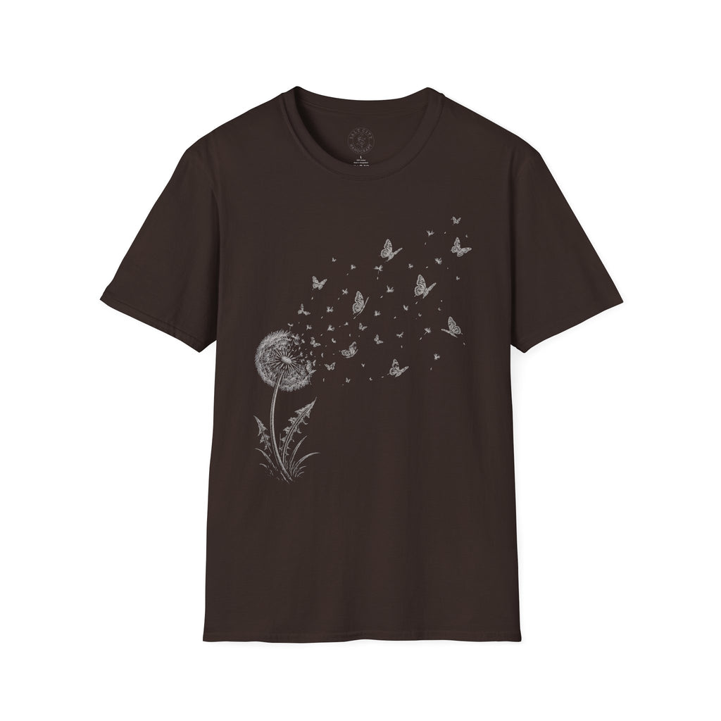 Dandelion & Butterflies T-Shirt — Whimsical Nature Graphic Tee