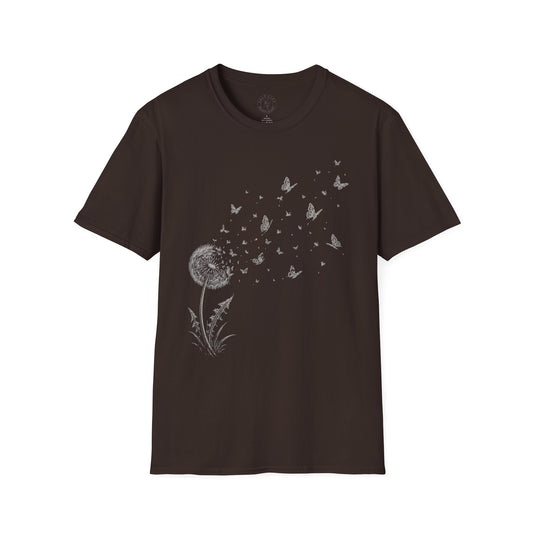 Dandelion & Butterflies T-Shirt — Whimsical Nature Graphic Tee