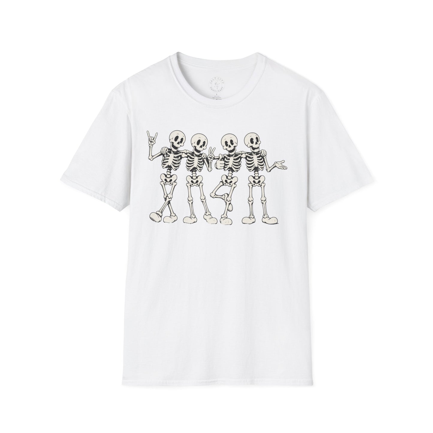Unisex - Skeleton Friends T-Shirt — Cute Dancing Skeletons Halloween Tee