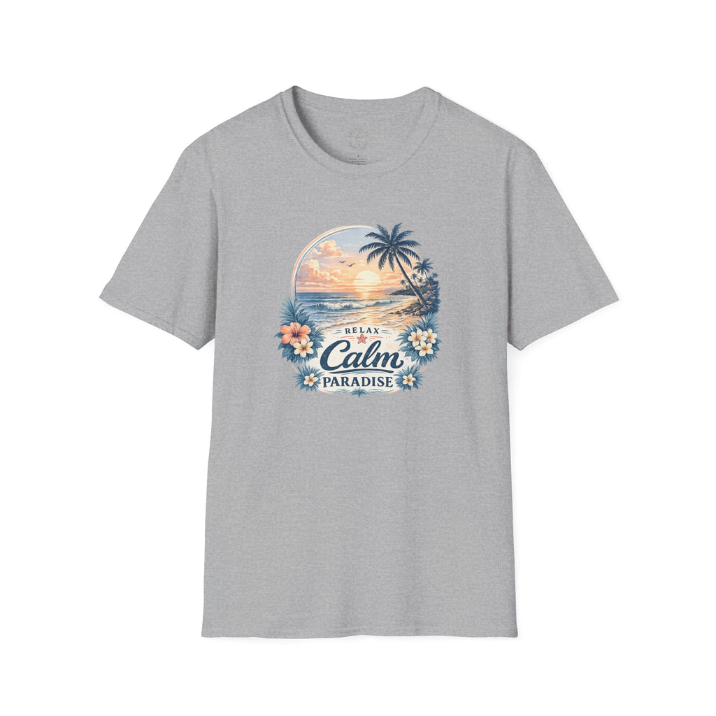 Calm Paradise Sunset T-Shirt — Tropical Beach Graphic Tee